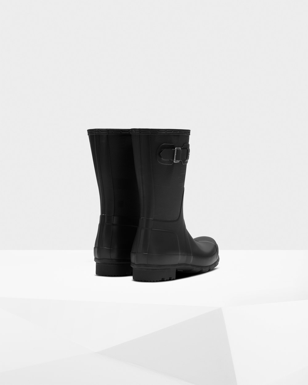 Botas de Lluvia Cortas Hunter Hombre - Original Exploded Logo Texture - Negros - WOQKZPC-90